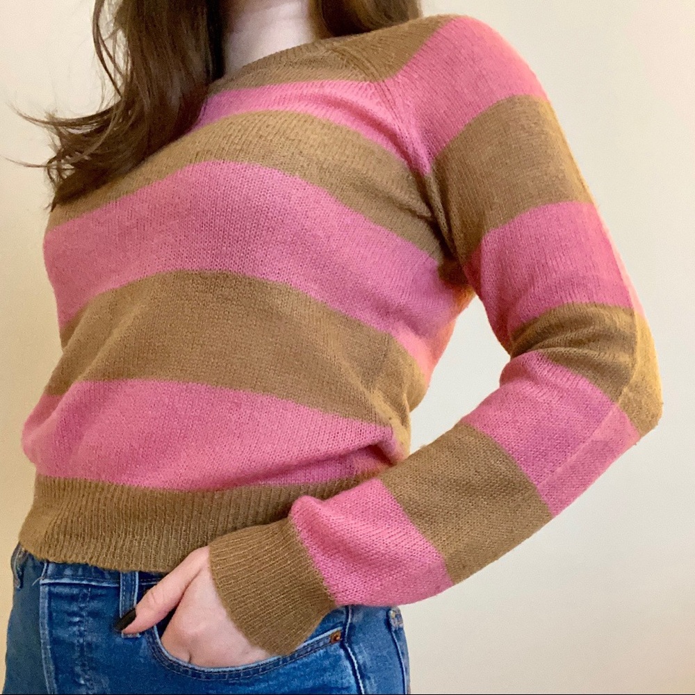 Pink and brown striped H&M knit.